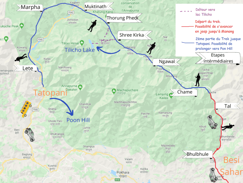 étapes trek Annapurnas