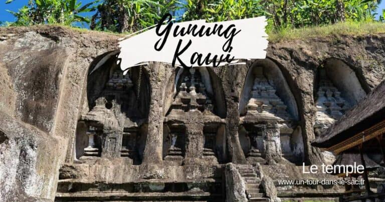 Temples rupestres dans la vallée de Gunung Kawi à Bali.