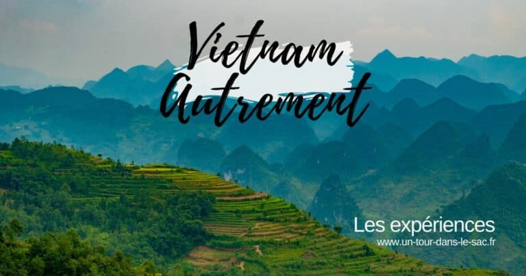 Paysage de rizières en terrasses dans les montagnes du Vietnam.