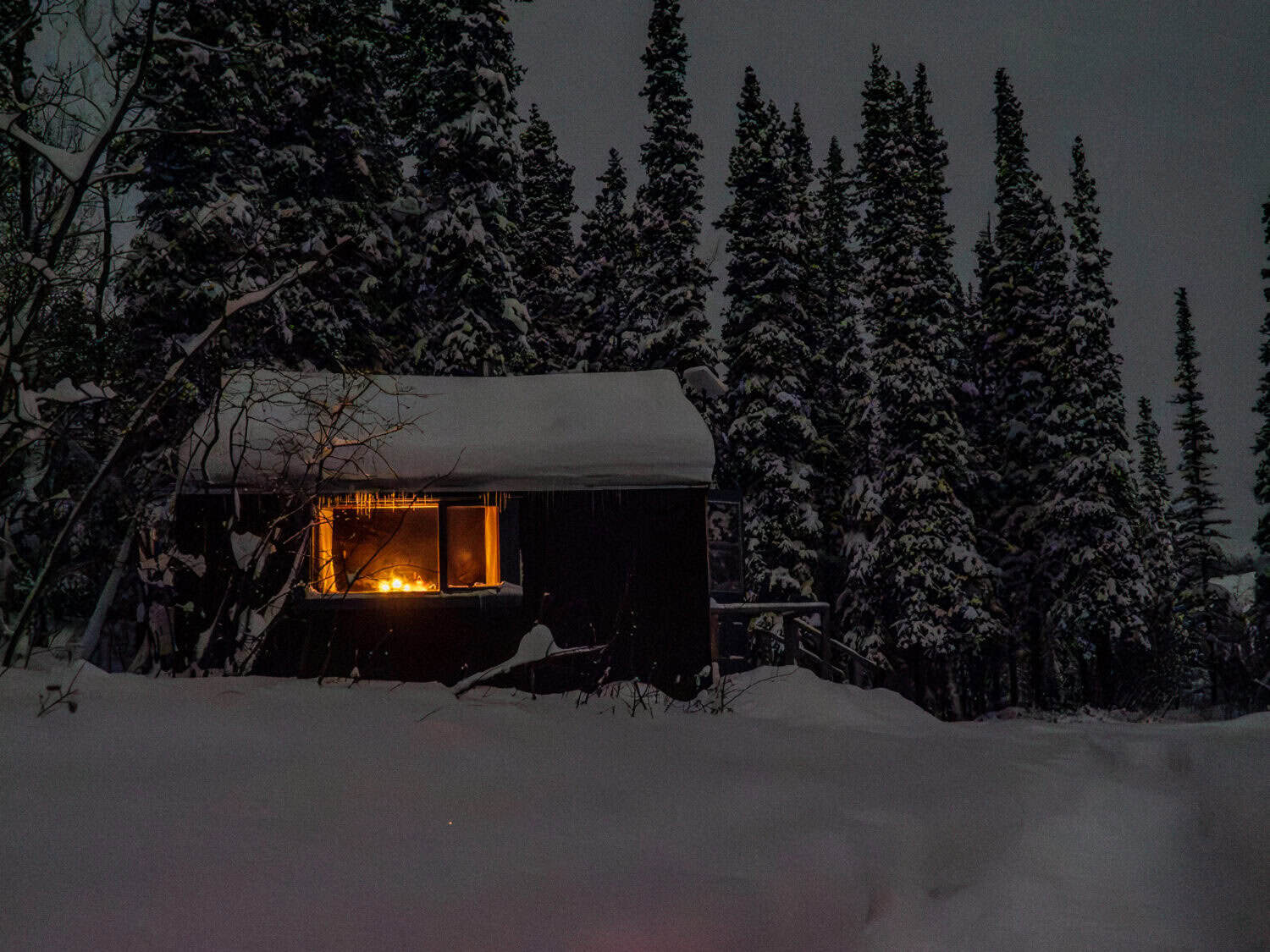 Cabane en bois à Annie Lake, Yukon