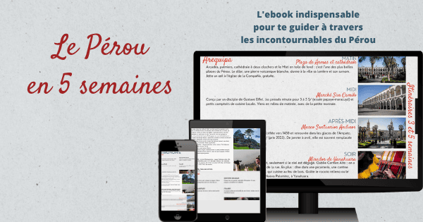 Capture d'écran d'un site web sur le Pérou affiché sur plusieurs appareils.