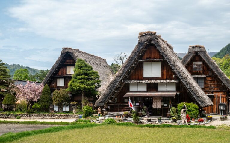 Maisons gassho-zukuri au toit de chaume à Shirakawa-go