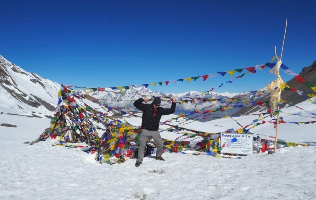 passage du Thorong la pass sur le trek des annapurna