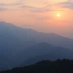 himalaya, massif annapurna au lever du soleil